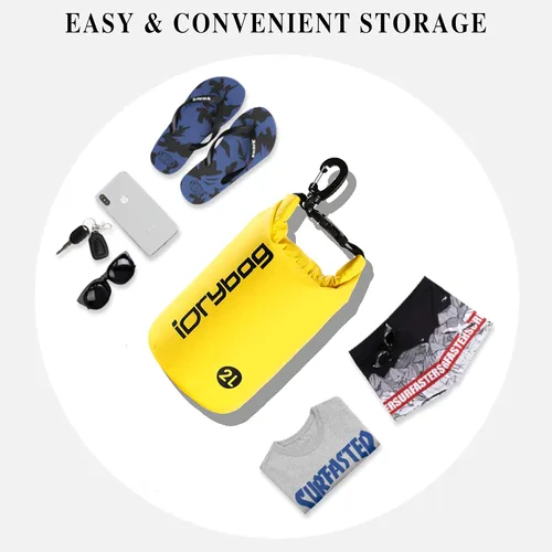Miniatura 4 de IDRYBAG Bolsa seca para kayak impermeable 2L/5L/10L/15L/20L, pequeña bolsa impermeable para navegación