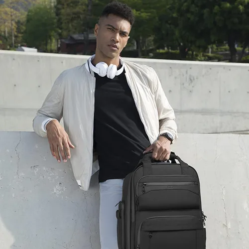 Miniatura 7 de OZUKO Bolsa de equipaje de mano debajo del asiento para aviones de 18 x 14 x 8, bolsa de artículos personales para Spirit Airlines con ruedas, Negro