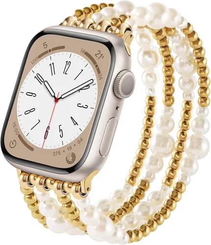 Miniatura 18 de VISOOM Pulsera de cuentas compatible con Apple Watch Band 40mm/38mm/41mm/42mm Series 11 10 9 8 7 Se(3 2 1) Series 6/5/4 Correa de reloj de moda
