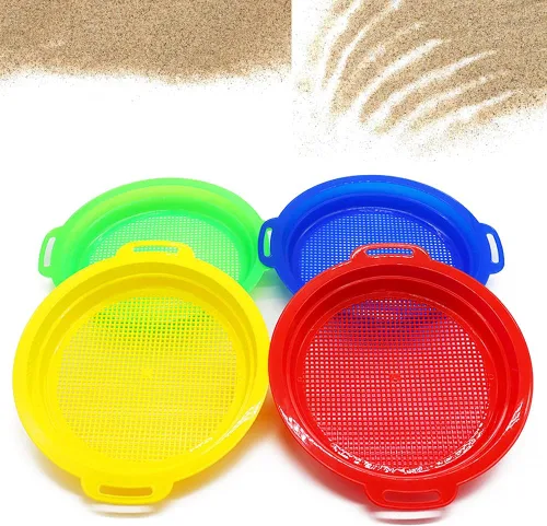 Miniatura 8 de OJYUDD Paquete de 8 tamices de arena de plástico para adultos, sartenes multiusos para playa, jardinería y uso al aire libre (8.75 x 9.75 pulgadas)