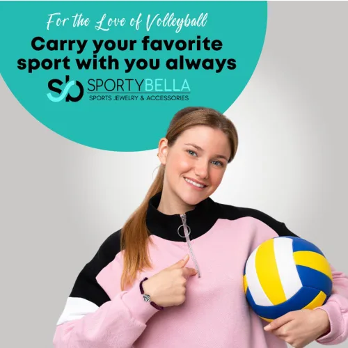 Miniatura 6 de Pulsera con dijes de voleibol Sportybella - Pulseras ajustables con dije de voleibol. Regalos ideales y recuerdos para jugadores de voleibol. Granate