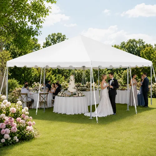 Miniatura 25 de Party Tents Direct Carpa para Fiesta de 20x30 - Marco de Acero - Gazebo al Aire Libre, Pabellón, Sombrilla para Sol, Refugio para Acampada - Verde