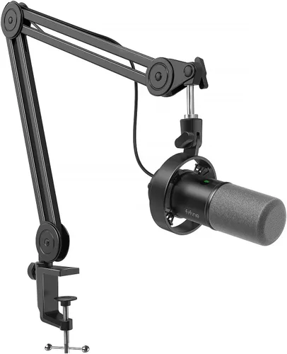 Miniatura 13 de FIFINE - Kit de micrófono de podcast K688, micrófono dinámico USB/XLR con brazo articulado para PC/mezclador XLR, micrófono para juegos con botón