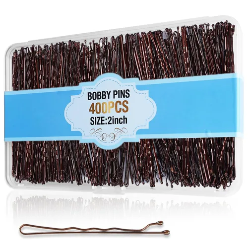 Miniatura 8 de 400 Piezas Horquillas Bobby Negras, Horquillas Bobby Curvas Premium para Cabello Castaño y Rubio con Sujeción Segura y Sin Dolor, Horquillas Bobby