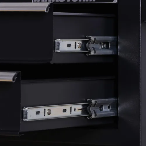 Miniatura 7 de Caja de herramientas resistente con carrito de acero rodante con puertas con cerradura (TZ12 Negro)