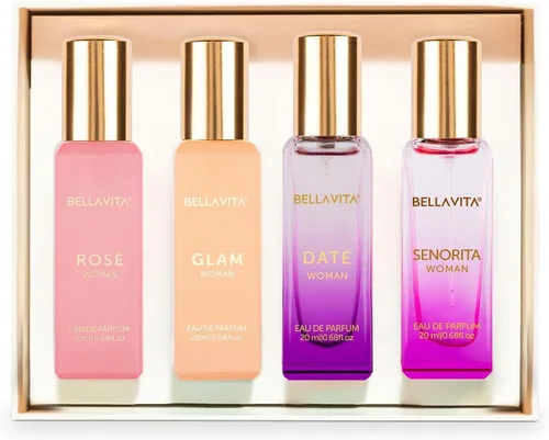 Miniatura 6 de Bellavita - Set de regalo de perfume de lujo para mujer con rosa, senorita, fecha y glamour, 2.7 fl oz, perfume para mujer, pimienta rosa, yuzu