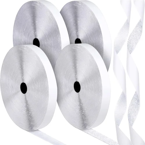 Miniatura 7 de Maitys 4 rollos de cinta autoadhesiva resistente de nailon con parte trasera adhesiva fuerte para manualidades, tiras alternativas para colgar
