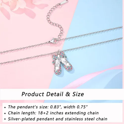 Miniatura 4 de ORISPRE Ballerina Necklace Gifts for Girls, Dance Recital Gifts for Girl Birthday Graduation Christmas Gifts, Jewelry for Girls