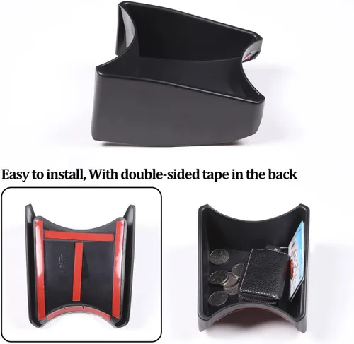 Miniatura 9 de HAPPYHORSE Caja de Almacenamiento para Consola de Coche Bandeja Organizadora Compatible con Fiat 500 2007-2015 Portavasos de Control Central Caja