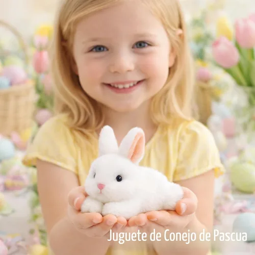Miniatura 4 de Adorable conejo de Pascua de peluche de conejo blanco suave, lindo regalo de cumpleaños de Pascua para niños y niñas pequeños