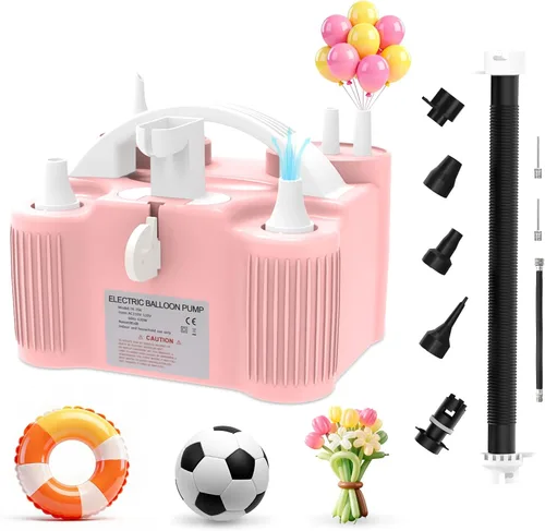 Miniatura 10 de Bomba de globos eléctrica 4 en 1 para todos los globos, globo de Mylar 260q de papel de aluminio, cojín de aire, flotador de piscina, pelota de Verde