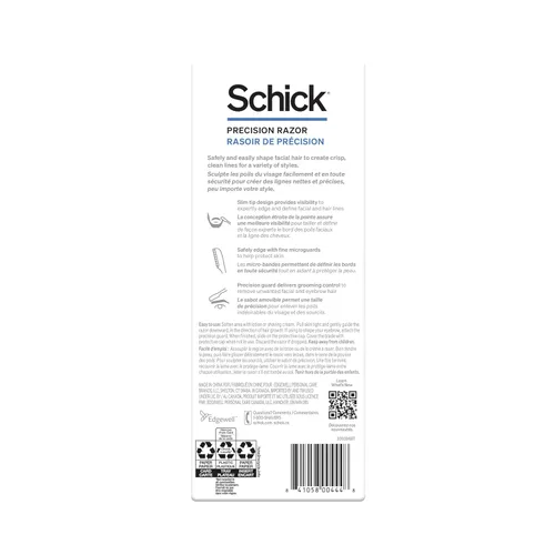 Miniatura 7 de Schick Maquinilla de afeitar de precisión para hombres, maquinilla de afeitar para bordes, afeitadoras desechables, 3 unidades (paquete de 1)