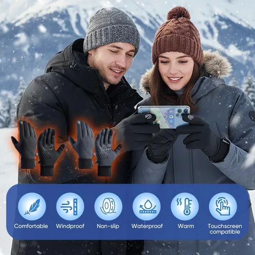 Miniatura 3 de Saker - Guantes térmicos de alta calidad para hombre, guantes de ciclismo para clima frío, resistentes al viento, resistentes al agua, con agarre