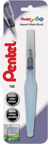 Pentel Aquash - Cepillo de agua, punta fina, 1 cepillo en tarjeta blíster, color azul