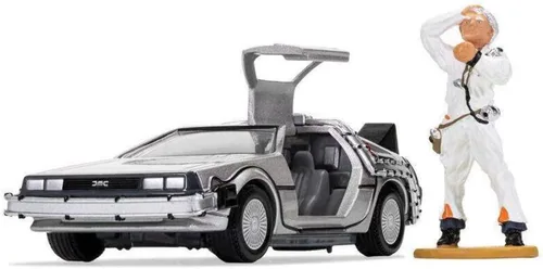 Miniatura 3 de Corgi CC05503 - Figura de Delorean y Doc Brown de Regreso al futuro, modelo 1:36 de vehículos preconstruidos, de metal clásico coleccionable