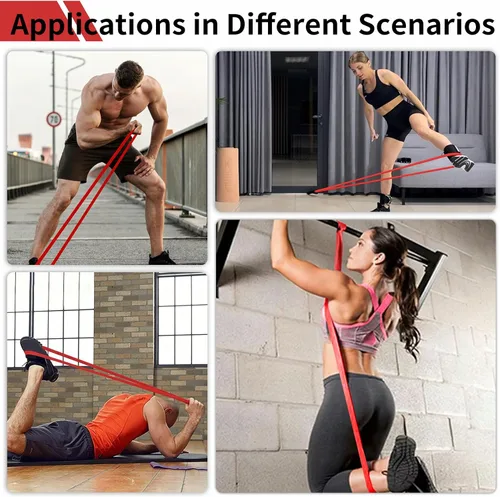 Miniatura 7 de Juego de 12 bandas de resistencia, asistencia para dominadas, entrenamiento de fuerza y terapia física para gimnasio en casa Bandas de bucle