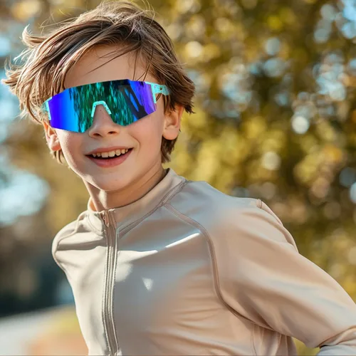 Miniatura 3 de Paquete de 2 lentes de sol de béisbol para niños y jóvenes, gafas de sol deportivas para niños y niñas, gafas de golf para ciclismo, correr, golf