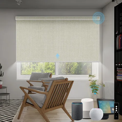 Miniatura 39 de SmartWings Persianas Motorizadas con Sombras para Ventana Control Remoto Funciona con Thread Apple Homekit Z-Wave Alexa 100% Blackout de Doble Cara
