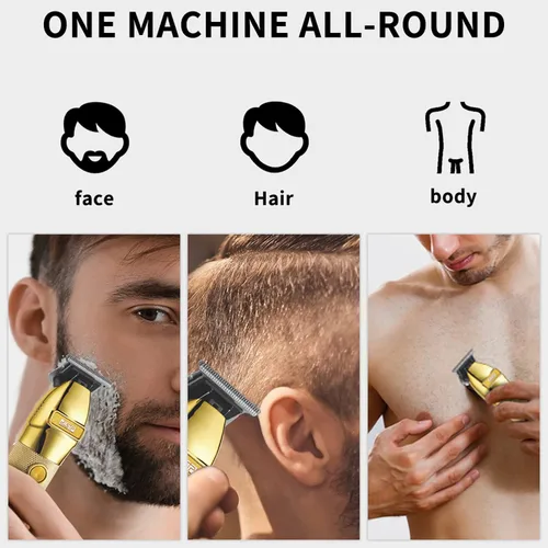 Miniatura 2 de DSP Recortadora de pelo para hombres con pantalla LED recargable para cortar el cabello (dorado)