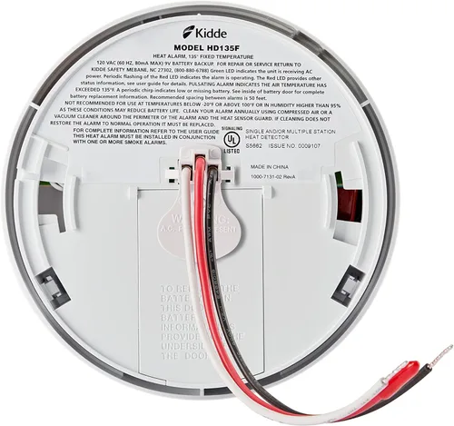 Miniatura 2 de Kidde - HD135F Fyrnetics Hardwire - Detector de calor con respaldo de batería.