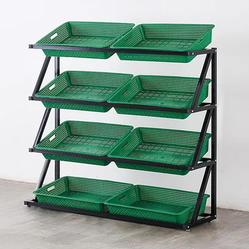 Miniatura 11 de Shelves 4/5 Tier Commercial Supermarket Fruit Rack Vegetable Shelf, Retail Display Rack, Large Capacity Snack Storage Basket for Pantry/Retail Nero