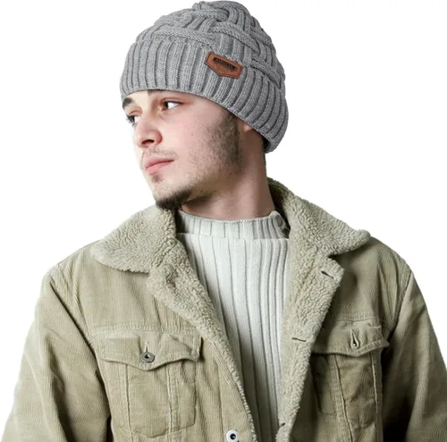 Miniatura 78 de Loritta Gorro de invierno cálido de punto grueso y holgado para hombre