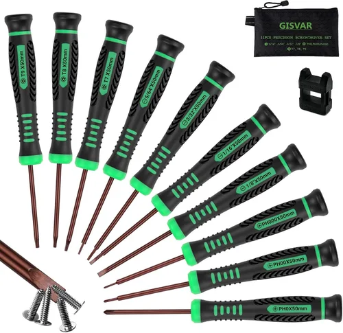 Juego de destornilladores de precisión de 10 piezas, destornilladores pequeños magnéticos con Phillips, ranurado, Torx Star, kit de herramientas de