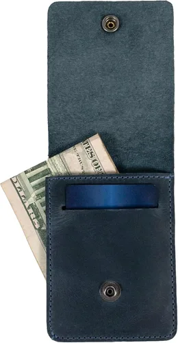 Miniatura 12 de Hide & Drink, Cartera vertical con bolsillo frontal con ranura para tarjetas, almacenamiento compacto para billetes, tarjetero, cuero de grano