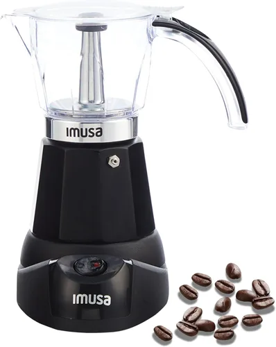 Imusa - Máquina eléctrica para hacer espresso de 6 o 3 tazas, color negro, para café cubano, moka y bebidas de espresso