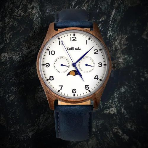 Miniatura 13 de Zeitholz Relojes de madera para hombre, reloj de madera, regalos, reloj analógico, nueva colección Klitten 1.654 in con movimiento de cuarzo japonés.