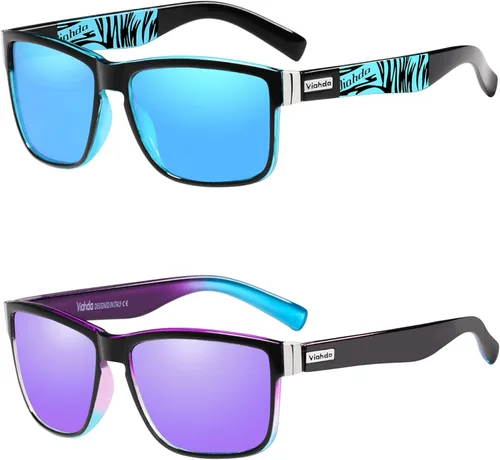 Miniatura 31 de Gafas de sol deportivas polarizadas para hombre Ciclismo Correr Pesca Golf Moda Gafas de sol Mujeres HD6009 C11 Azul Naranja Montura Azul Espejo