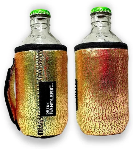 Miniatura 12 de Lit Handlers - Mango de lata de soda, fundas enfriadoras de latas de 12 onzas, material de neopreno para cerveza, refrescos y otras bebidas, Negro