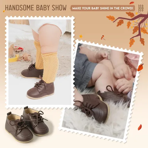 Miniatura 2 de Miamooi Mocasines clásicos de piel sintética para bebés y niñas, zapatos de vestir de boda para niños pequeños Brogue formal plano perezoso Oxford