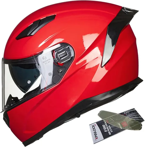 Miniatura 11 de ILM Cascos para moto de nieve y motocicleta con cara completa, película antiempañante Pinlock para hombres y mujeres, con visera térmica opcional