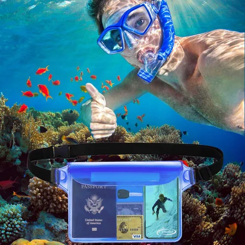 Miniatura 2 de AiRunTech Bolsa impermeable con correa para la cintura (paquete de 2) Accesorios de playa, la mejor manera de mantener tu teléfono y objetos