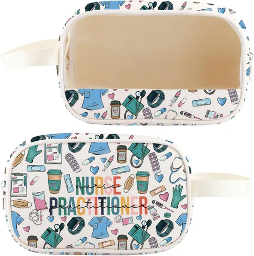 Miniatura 12 de WZMPA Enfermera practicante bolsa de cosméticos médico NP regalo enfermera practicante graduación maquillaje cremallera bolsa bolsa para enfermera