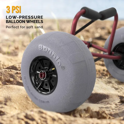 Miniatura 5 de Bonnlo Carrito de kayak, canoa, remo, barco, carrito de transporte con ruedas grandes de playa de 12 pulgadas, ruedas de transporte de globo, kayak