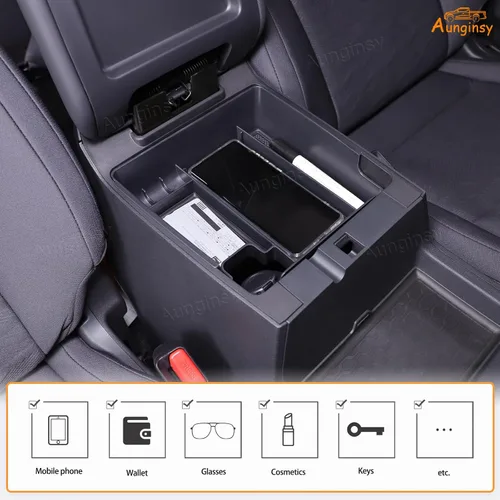Miniatura 5 de Aunginsy Caja de almacenamiento para reposabrazos compatible con Nissan Frontier 2022-2024 2025 para camioneta pickup consola central, bandeja