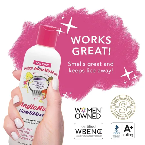Miniatura 2 de Fairy LiceMothers MagicHalo Acondicionador antipiojos con aceite esencial, formulado para la prevención de piojos de la cabeza, sin sulfato ni