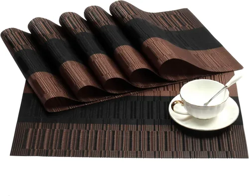 Miniatura 48 de SHACOS - Caminos de mesa de vinilo tejido, lavables, para uso en interiores o exteriores, fáciles de limpiar