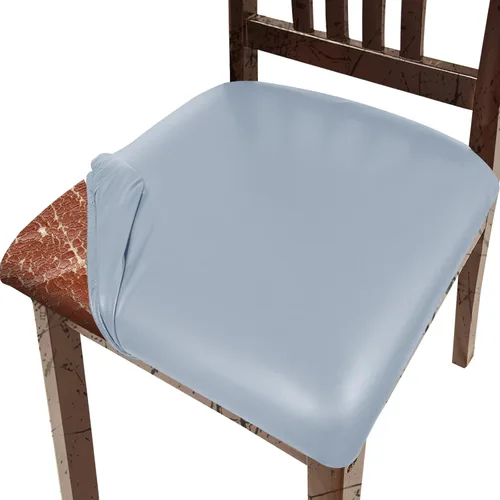 Miniatura 14 de Juego de 4 fundas de asiento para sillas de comedor de cuero PU, impermeables, fundas elásticas para sillas de comedor/cocina/hotel, fundas