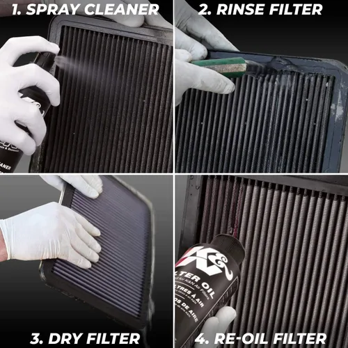 Miniatura 6 de K&N Kit de limpieza del filtro de aire: limpiador de filtros de botellas y aceite de aceite negro; Restaura el rendimiento del filtro de aire