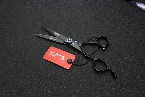 Miniatura 3 de Juego de tijeras profesionales para zurdos 6.0 pulgadas tijeras de peluquería tijeras de peluquería 440C (cizalla plana)