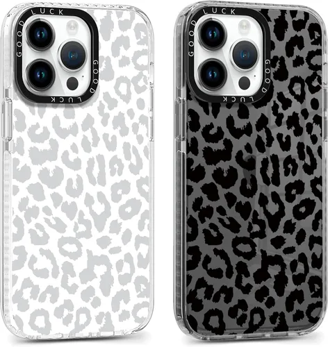 Miniatura 42 de Pack de 2 Fundas con Estampado de Guepardo para Apple iPhone 13 / iPhone 14 de 6.1 Pulgadas, Funda Transparente Linda Coquette con Patrones