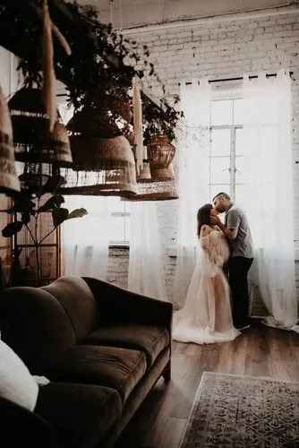 Miniatura 6 de SUOLUOS Vestidos de maternidad de tul perlado para sesión de fotos, hombros descubiertos, lencería nupcial, vestidos de embarazo para baby shower