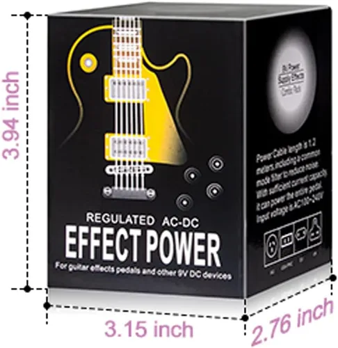Miniatura 8 de Adaptador de fuente de alimentación de pedal de guitarra 9V DC 2A con cable de cadena margarita de 8 vías 2000mA