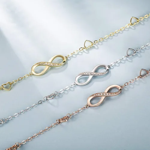 Miniatura 20 de Billie Bijoux Pulsera tobillera de plata de ley 925 para mujer, con símbolo de amor infinito, ajustable, grande, regalo para mujer