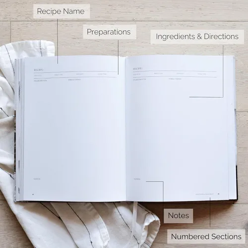 Miniatura 2 de Libro de Recetas para Escribir Tus Propias Recetas - Gran Diario de Cocina en Blanco Personalizado para la Familia, Contiene 200 Plantillas