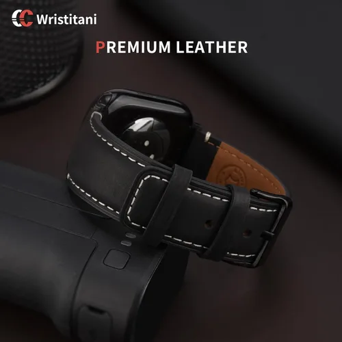 Miniatura 2 de Wristitani Correas de cuero compatibles con correas de Apple Watch de 1.732 in, 1.772 in, 1.811 in, 1.929 in, 1.575 in, 1.614 in, 1.654 in
