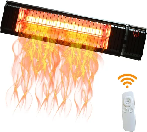 Miniatura 3 de Calentador de patio eléctrico infrarrojo SunWave de 1500 vatios, calentador de patio montado en la pared, calentador infrarrojo